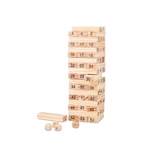 TRI-COASTAL Beech Woodentower jeu de tour en bois de hêtre jeux idée cadeau, Multicolore, Taglia unica, Décontracté