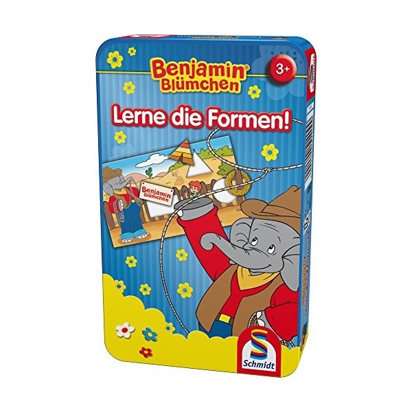 Schmidt Spiele- Benjamin Bluemchen Jeu de Voyage lÉléphant-Apprenez Les Formes, 51409