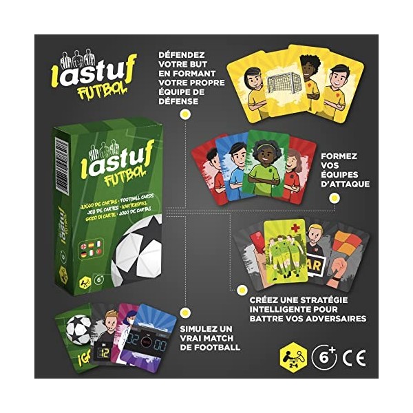 LASTUF Football Jeu Cartes de Football en Famille Jeu de société en Langue française Cadeau Enfant Fille ou garçon - Cadeau d