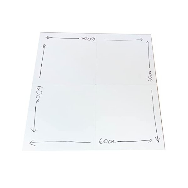 Grand plateau de jeu blanc vierge à personnaliser - Fabriqué en Europe - Dimensions : 60 x 60 cm