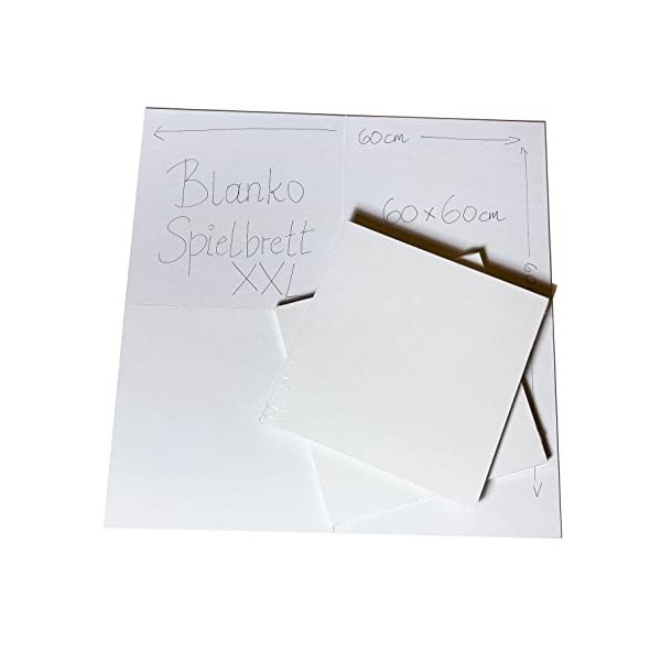 Grand plateau de jeu blanc vierge à personnaliser - Fabriqué en Europe - Dimensions : 60 x 60 cm