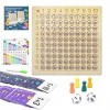 VingaHouse Multiplication Tableau daddition Jeu Toy Enfant Montessori Bois Jeu de Tableau Jouetsde Mathématiques Tableau de 