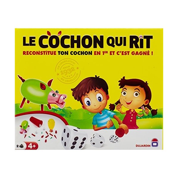 Dujardin - Le Cochon qui Rit par 2 - Jeu de société pour enfant - A jouer en famile - 2 joueurs - Dès 4 ans