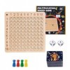 Table de Multiplication Jeu Tableau Multiplication Montessori Jeux Plateau Mathématique en Bois pour Les Enfants de 3 Ans Plu