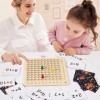 Table de Multiplication Jeu Tableau Multiplication Montessori Jeux Plateau Mathématique en Bois pour Les Enfants de 3 Ans Plu