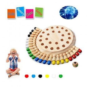 HOWADE mémoire Matchstick Echecs Bloc Jeu en Bois Plateau Intelligent éducation Logic BrainTeaser Jouets dactivité pour Les 