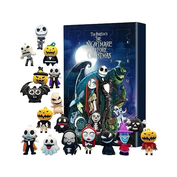 Wukesify Halloween Horror Figures Advent Calendar, lAven t Halloween Doll 2023 avec 24 Jouets Différents, Halloween Countdow