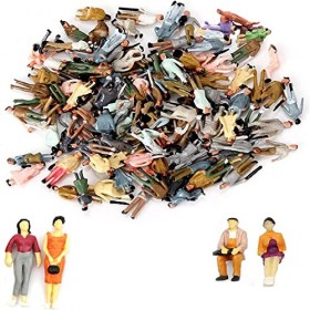 60 Pièces Figurines Peintes à lÉchelle, Figurines de Modélisme Peintes Personnes, Miniature Peintes Personnes, Figurines Pei