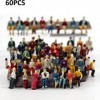 60 Pièces Figurines Peintes à lÉchelle, Figurines de Modélisme Peintes Personnes, Miniature Peintes Personnes, Figurines Pei