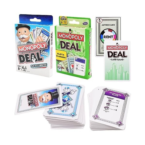 IOSCDH 2pcs Monopoly-Deal Jeu de Cartes à Jouer Jeux de Cartes Monopoly-Jeu de Societe Rapide Jeu de Plateau Classique pour 2
