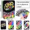 OBLRXM UNO jeu de société, Uno All Wild jeu de société et de 112 cartes avec Boîte solide en Métal Colorée, Jeu Apéro, Jeux d