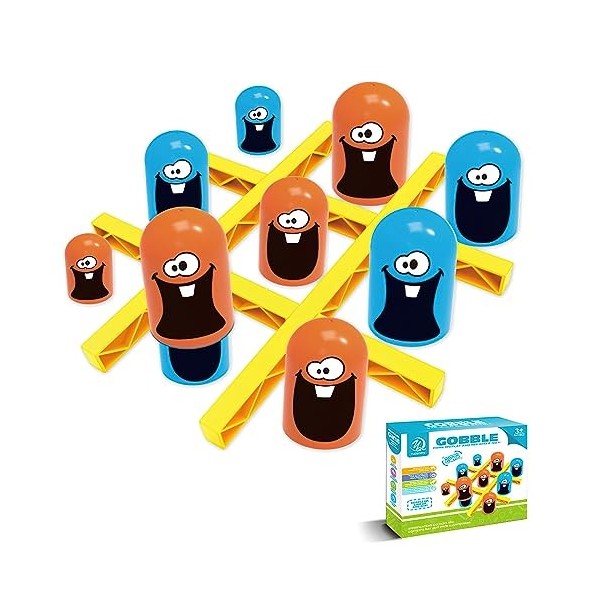 Jeu Big Eat Small Tic Tac Toe Set, Waldspring Jeu de Tic Tac Toe, Tic Tac Toe Jeu De Société Interactif pour Enfants Amis de 