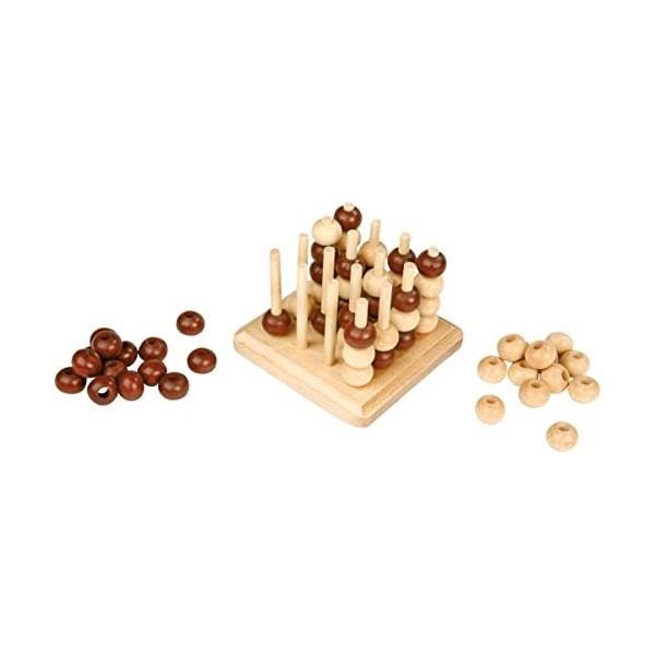small foot 4462 Morpion en bois en 3D, jeu de stratégie à plusieurs niveaux pour deux personnes, à partir de 5 ans