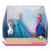 Bullyland 13446 - Set de figurines de jeu Princesse Elsa, Anna et Olaf de Walt Disney La Reine des Glaces, fidèles au détail,