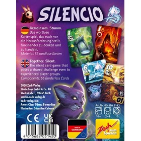 Zoch 601105142 Silencio Le Jeu de Cartes sans Mots Qui Pose aux Joueurs Un défi, à partir de 10 Ans