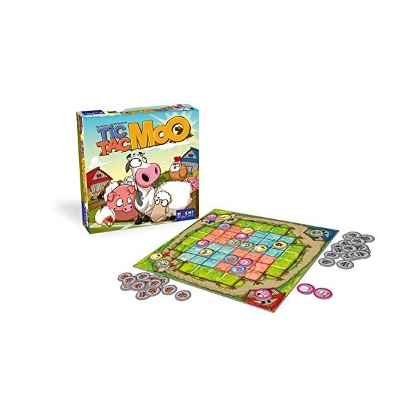 HUCH!- Tic Tac Moo Jeu de société Famille, 4260071880123, Multicolore