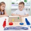 Holdes Tableau de Multiplication Montessori | Jeu de société en Bois pour Table de Multiplication et de mathématiques | Soula