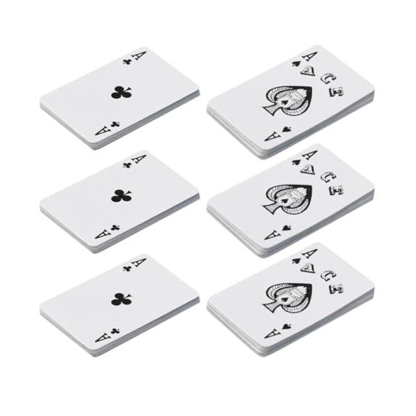 VILLCASE Mini Cartes À Jouer 6 Jeux De Cartes Pocker Miniatures Nouveauté Cartes De Jeu De Casino pour Enfants Cadeaux De Fêt