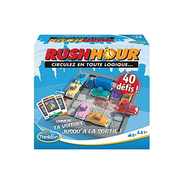 ThinkFun - Rush Hour - Jeu de logique - Casse-tête - Embouteillage - 40 défis 4 niveaux - 1 Joueur ou plus - dès 8 ans - Rave