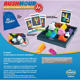 ThinkFun - Rush Hour Junior - Jeu de logique - Casse-tête - Embouteillage - 40 défis 4 niveaux - 1 Joueur ou plus dès 5 ans -