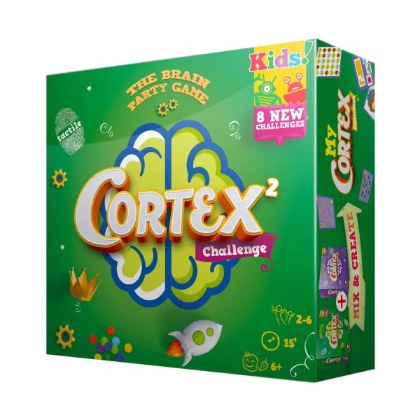 Zygomatic , Cortex Challenge: Kids 2nd Edition , Card Game , Ages 6+ , 2-6 Players , 15 Minutes Playing Time