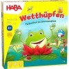 HABA 305272 Jump Around Frogs A Colourful Dice and Hopping Game! Whose Water Lily Will Bloom ﬁrst? for 2-4 Players, Aged 3-7 