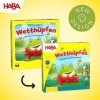 HABA 305272 Jump Around Frogs A Colourful Dice and Hopping Game! Whose Water Lily Will Bloom ﬁrst? for 2-4 Players, Aged 3-7 