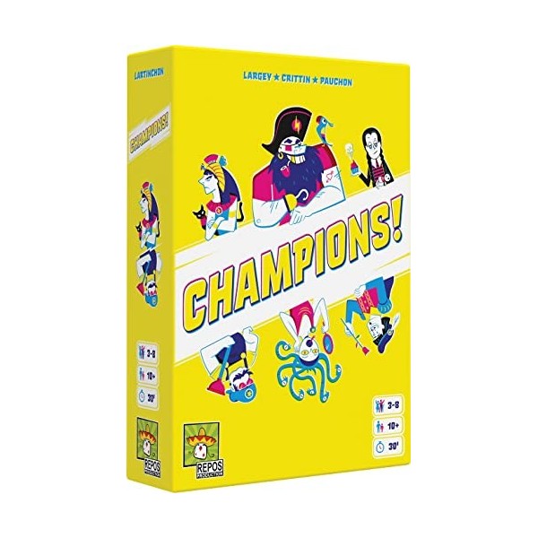 Asmodee Repos Production Champions! - Jeux de société - Jeux de Cartes - Jeu dambiance - Jeu Adulte et Enfant à partir de 12