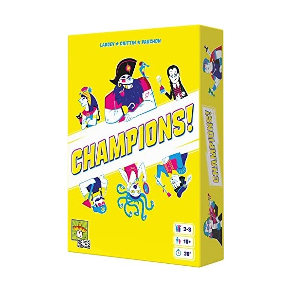 Asmodee Repos Production Champions! - Jeux de société - Jeux de Cartes - Jeu dambiance - Jeu Adulte et Enfant à partir de 12