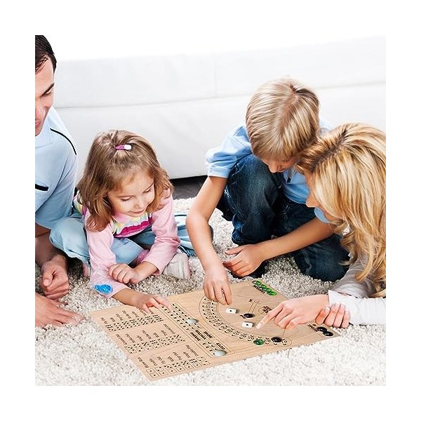 Plateau de Jeu de dés de Baseball | Jeu de mathématiques sur Table en Bois avec dés | 12 Pinballs Family Sports Board Games f