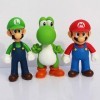 SALGIA 3 Pièces Mario Figurine Set,Mario Luigi Yoshi Action Figures Toy,Décoration de Gâteau Mario Figurine,Mini Figurines Mo