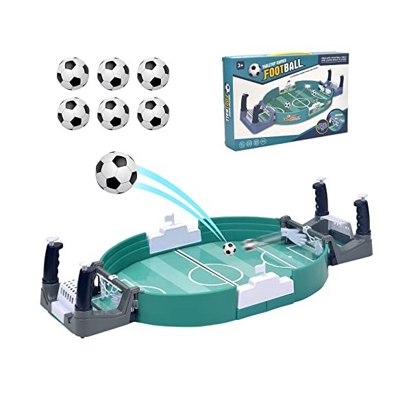 Vibbang Mini Jeu de Baby-Foot, Match de Baby-Foot sur Table, Jeu de Plateau de Football de Table, avec 6 Balles, Jeux de soci