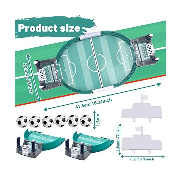 Vibbang Mini Jeu de Baby-Foot, Match de Baby-Foot sur Table, Jeu de Plateau de Football de Table, avec 6 Balles, Jeux de soci