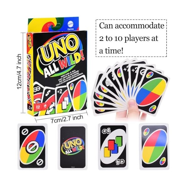 Hilloly Game U-N-O, Jeu De Société, Jeu Apéro De 2 À 6 Joueurs, Jeu De Cartes pour Adultes Et Soirées, Règles Personnalisable