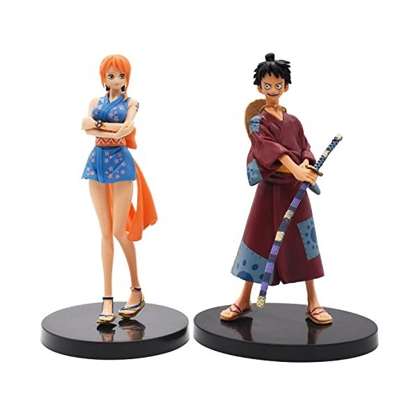 BSNRDX One Piece Figurine 2 pièces Figures Statue Décoration Ornements One Piece Figurine Anime Figures Statue Décoration Orn