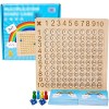 Table D Addition en Bois,Jouet en Bois pour Apprendre à Compter,Table Addition Montessori,Table Addition Soustraction,Table A
