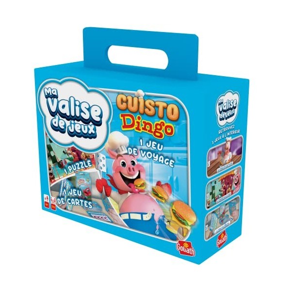 Valisette Multi-Jeux Cuisto Dingo - Jeu de Société Enfants Rigolo - A partir de 4 ans - Jeu de Voyage Famille Avec 1 Jeu de C