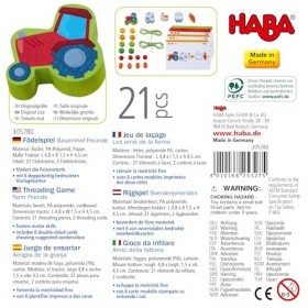 HABA - Jeu de laçage Les amis de la ferme - 305780 - Jeu éducatif - Dès 3 ans