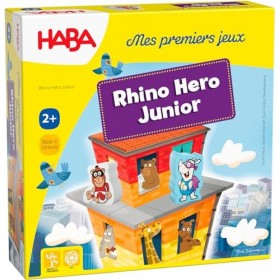HABA - Mes premiers jeux – Rhino Hero Junior - 305913 - jeu de classement et de construction coopératif - 2 ans et plus
