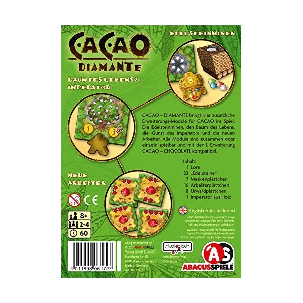 Abacusspiele 06172 Cacao 2. élargissement Diamante, Puzzles et des Jeux