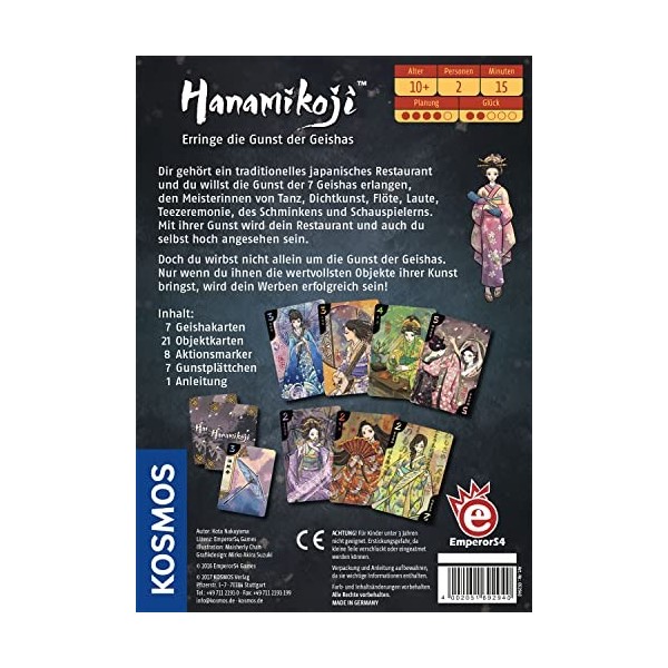 Franckh-Kosmos Hanamikoji - Erringe Die Gunst der Geishas: Spiel für 2 Spieler