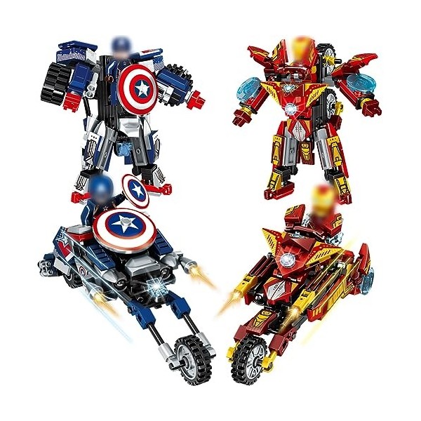 Hilloly Figurine Avengers, 2 PCS AvengersTitan Hero Series Figurines, Iron Man Figure, Captain America Figure, Avengers jeude