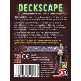 ABACUSSPIELE 38191 - Deckscape - Derrière Le Rideau, Escape Room, Jeu de Cartes