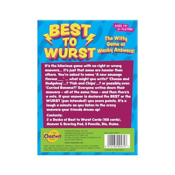 Best to Wurst | The Witty Game of Whacky Answers