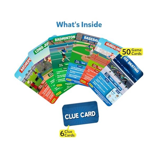Skillmatics Card Game - Guess in 10 World of Sports, Gifts for 6 Year Olds and Up, Quick Game of Smart Questions, Fun Family 
