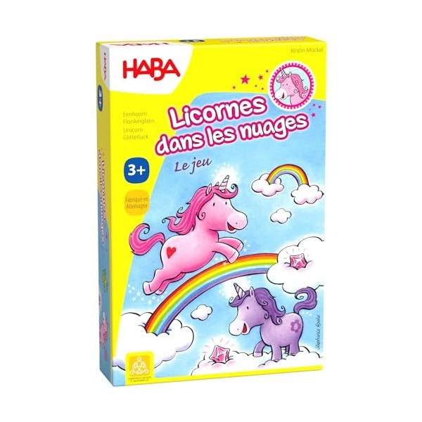 HABA nuages, jeu de dés enchanteur avec 60 cristaux scintillants pour 2-4 joueurs âgés de 3 ans et plus, joli cadeau dannive