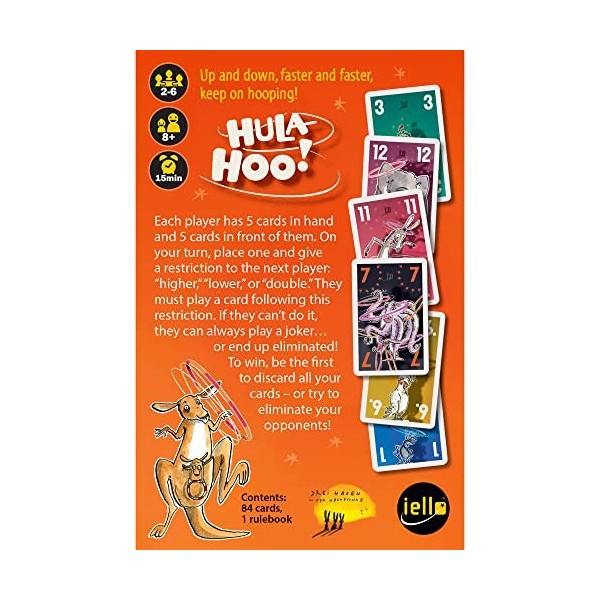 IELLO: Hula Hoo – Jeu de fête amusant, remise de cartes, sur le thème des animaux, facile à apprendre, famille à partir de 8 