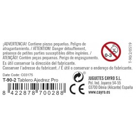 Cayro - Échiquier Professionnel - Noir et Blanc - Plateau en Plastique - Dimensions 45 x 45 cm - Finition Impeccable - Design