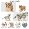 TOYMANY Lot de 12 figurines danimaux safari - Lion, tigre, guépard - Jouets danimaux de la jungle - Petits animaux en plast