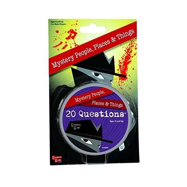 University Games 1634 20 questions Mystery Boîte en métal, Multicolore - Version Anglaise